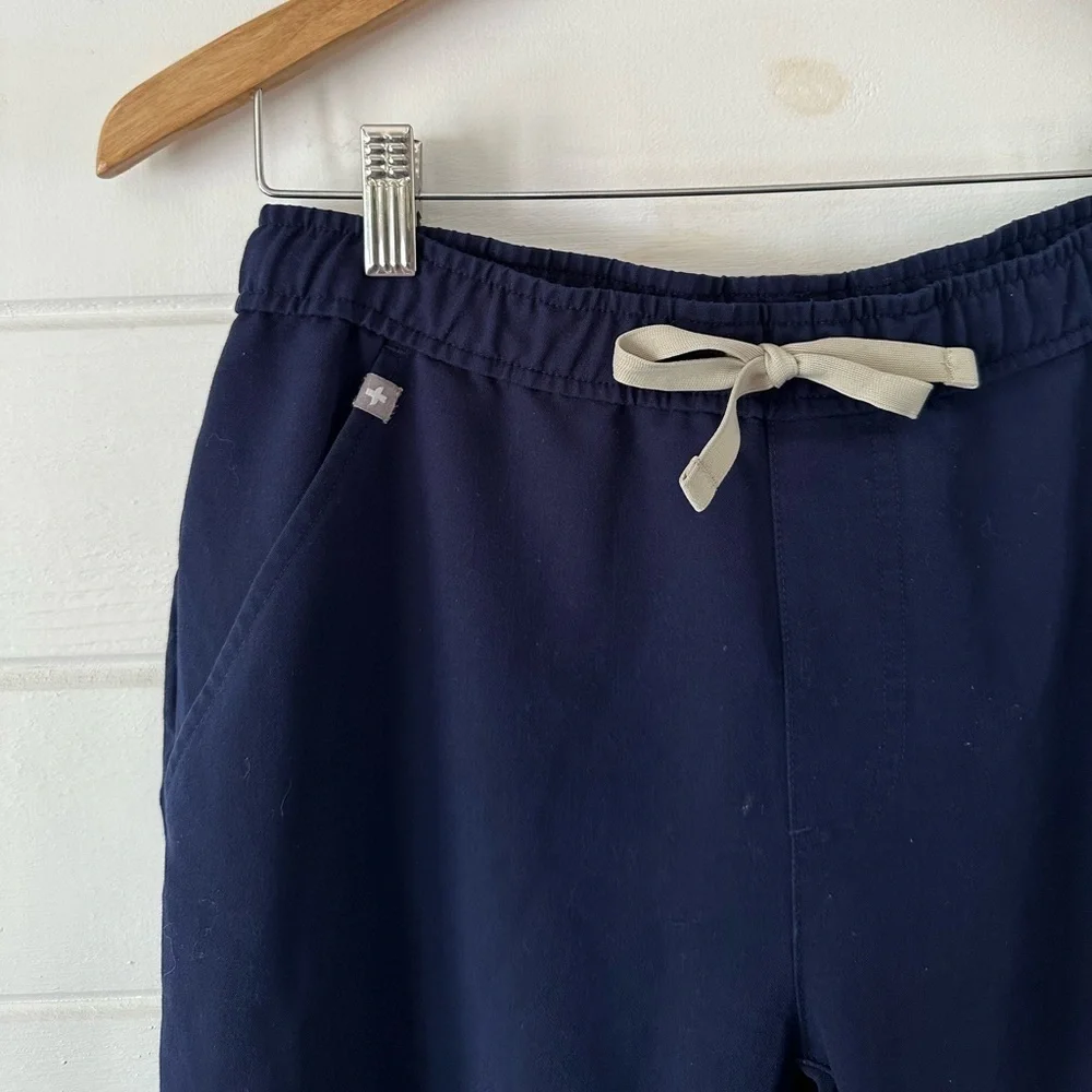 FIGS Tansen Jogger Scrub Pants Navy 5 Pockets Slim Fit Stretch Anti-Wrinkle Sz S